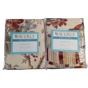 Waverly Pair Kristy Charleston Chirp Valances Birds Flowers  50" x 16"